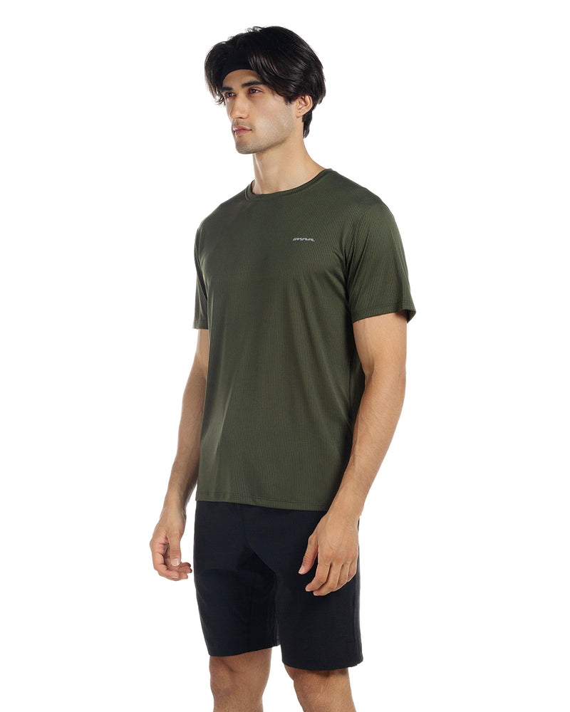 Men's Crew T-Shirt, Light Weight Dry-Fit Moisture Wicking Active Athletic Performance Green